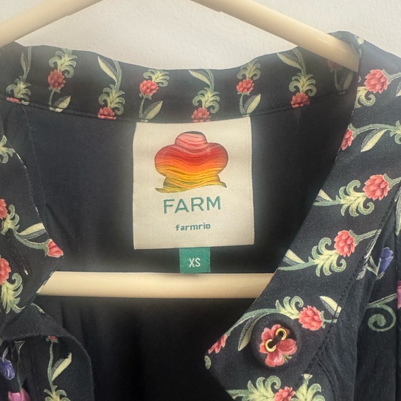 FARM Rio Belted Black Floral Mini Dress - Picture 4 of 6